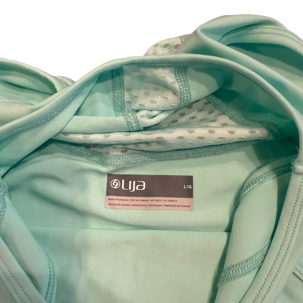 Lija Women’s mint green racer back tank, Size L - Picture 3 of 5